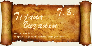 Tijana Bužanin vizit kartica